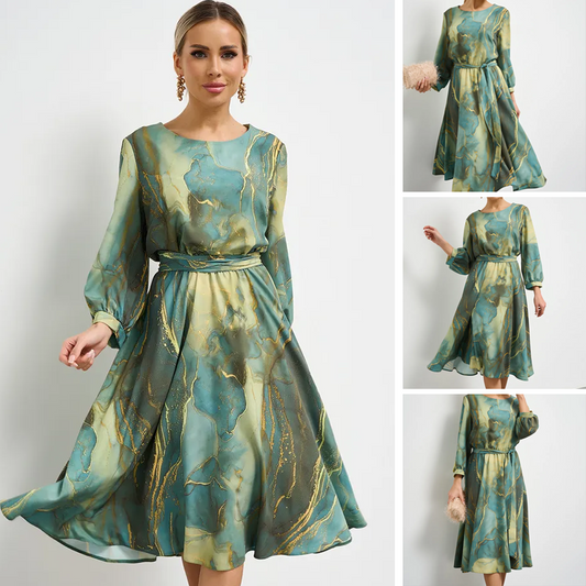 🌸Frühlingsangebote🌸 Smaragdgrünes, vergoldetes Kleid mit Farbverlauf