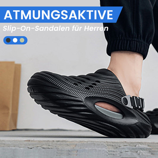 ✈️Atmungsaktive Slip-On-Sandalen für Herren🎉🩴Zwei Arten, ein Paar Schuhe zu tragen🩴