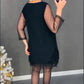 🖤Schwarz-Kurzes Abendkleid