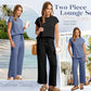 🌺2025 Neu eingetroffen - 49% OFF🌺Damen Casual Cap Ärmel Top Weite Hosen Set