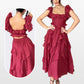 Kostenloser Versand ——Women's Solid Color Short-sleeve Ruffled Tiered Dress