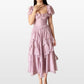 Kostenloser Versand ——Women's Solid Color Short-sleeve Ruffled Tiered Dress