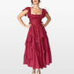 Kostenloser Versand ——Women's Solid Color Short-sleeve Ruffled Tiered Dress