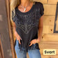 👚50% Rabatt💕Unifarbenes, kurzärmeliges Damen-T-Shirt mit heißem Aufdruck und ausgefranstem Saum