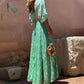Eleganter Damen-Overall mit V-Ausschnitt und Blumenmuster und weitem Bein