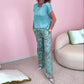 🔥Sommerschlussverkauf🔥2-teiliges Set aus Oberteil und bedruckter Hose mit weitem Bein