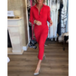 50% RABATT!! 🌹Sexy rotes langärmliges Reverskleid für Damen