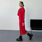 50% RABATT!! 🌹Sexy rotes langärmliges Reverskleid für Damen