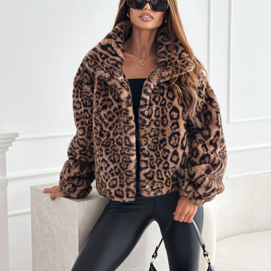 🛒Ein schöner schrank für die frauen,✨ Eine jacke mit leopardenfell im winter