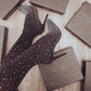 Kniehohe Damenstiefel mit glitzernden Kunstdiamanten