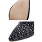 Kniehohe Damenstiefel mit glitzernden Kunstdiamanten