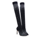Kniehohe Damenstiefel mit glitzernden Kunstdiamanten