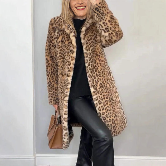 ✨49 % Rabatt💖 Damenjacke in Leopardenoptik, mittellang✈️ versandkostenfrei