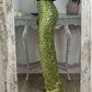 Schlanke Stretch-Schlaghose mit hoher Taille, Pailletten für Damen