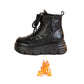 Damenstiefel mit Plüschfutter aus Leder
