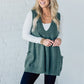 ✨👗Damen Pullover-Weste mit V-Ausschnitt und Taschen