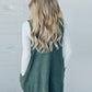✨👗Damen Pullover-Weste mit V-Ausschnitt und Taschen