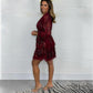Modisches Damen Minikleid mit Pailletten und V-Ausschnitt