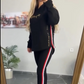 ✨2025 Neues Upgrade👗Damen Hoodie und gestreifte Hose 2-teiliges Set