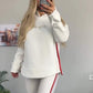 ✨2025 Neues Upgrade👗Damen Hoodie und gestreifte Hose 2-teiliges Set