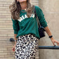 Women’s 2-Piece Sweatshirt & Leopard Print Skirt Set