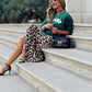Women’s 2-Piece Sweatshirt & Leopard Print Skirt Set