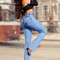🌸🌼Frühjahrsaktion 50% RABATT - Stretch-Schlagjeans mit hoher Taille