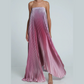 💕Trägerloses Abendkleid mit Farbverlauf und Plisseefalten