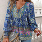 🌷Frühling Vorverkauf 50% Rabatt🍃Damenmode bedrucktes Langarmshirt mit V-Ausschnitt