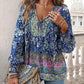 🌷Frühling Vorverkauf 50% Rabatt🍃Damenmode bedrucktes Langarmshirt mit V-Ausschnitt