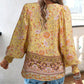 🌷Frühling Vorverkauf 50% Rabatt🍃Damenmode bedrucktes Langarmshirt mit V-Ausschnitt