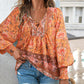 🌷Frühling Vorverkauf 50% Rabatt🍃Damenmode bedrucktes Langarmshirt mit V-Ausschnitt