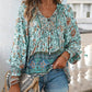🌷Frühling Vorverkauf 50% Rabatt🍃Damenmode bedrucktes Langarmshirt mit V-Ausschnitt
