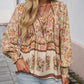🌷Frühling Vorverkauf 50% Rabatt🍃Damenmode bedrucktes Langarmshirt mit V-Ausschnitt