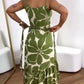 💖Letzter Tag 50% OFF💖Damen Casual Resort Print Geraffte Tunika Kleid