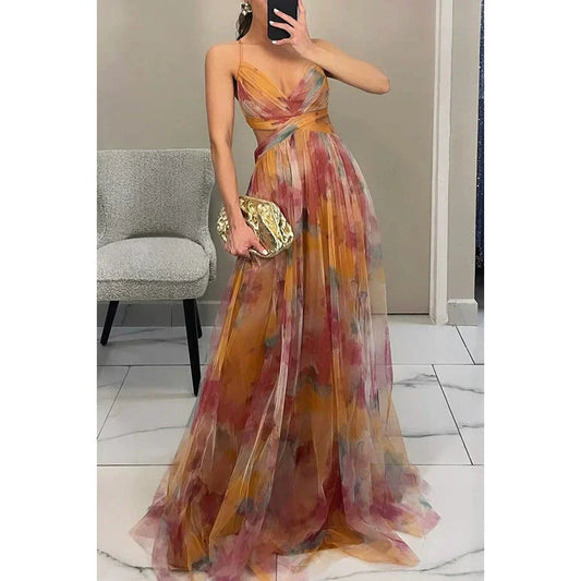 Camisole-Kleid mit Netzbedruckung für Damen