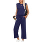 🌺2025 Neu eingetroffen - 49% OFF🌺Damen Casual Cap Ärmel Top Weite Hosen Set