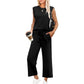 🌺2025 Neu eingetroffen - 49% OFF🌺Damen Casual Cap Ärmel Top Weite Hosen Set