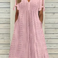 🌸💐Elegantes Kleid mit V-Ausschnitt und Hohlkehle für Frauen