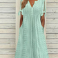 🌸💐Elegantes Kleid mit V-Ausschnitt und Hohlkehle für Frauen