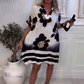 🌸2025 Neue Mode🌸😘Female Printed Loose Deep V-Neck Dress🔥