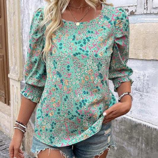 ⏳Begrenzte Zeit 50% Rabatt💥Lässiges bedrucktes Damen-Rundhals-Top