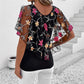 🔥Bedrucktes Mesh-Patchwork-Top für Frauen