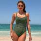 Einteiliger Damen-Badeanzug mit Mesh-Details