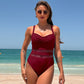 Einteiliger Damen-Badeanzug mit Mesh-Details