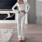 Damen-Set aus Crop-Top und Bootcut-Hose