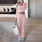 Damen-Set aus Crop-Top und Bootcut-Hose