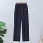 High-Waist-Hose mit Kordelzug und geradem Bein