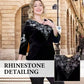 👗✨ Elegantes 2-teiliges Samt-Set mit Kristallverzierungen 👗💎