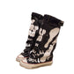 💗LETZTER TAG AKTION - 50% RABATT💗Flache Retro-Stiefel aus Canvas mit mittlerem Schaft für Damen